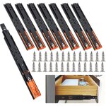 Lot de 8 coulisse de tiroir 250 mm glissi�res pour tiroirs � roulement � billes fermeture amortie ? capacit� ...