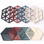 Lot de 8 dessous de plat en silicone rsistants la chaleur label