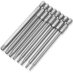 Lot de 8 embouts de tournevis torx magnétiques extra longs et creux à tige hexagonale de 1 / 4 pouce Lot de 8 embouts de tournevis torx magnétiques extra longs et creux à tige hexagonale de 1 / 4 pouce