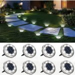 Lot de 8 lampe solaire exterieur 8 leds lumire solaire au sol jardin etanche spot solaire extrieur ...