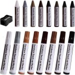 Lot de 8 marqueurs bois et cire format crayon - rparation rayures / tches - pour sols stratifis armoires ...