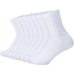 Lot de 8 paires de chaussettes multisport de tennis pour homme et femme - chaussettes de sport blanches ...
