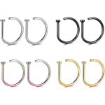 Lot de 8 piercings en forme de d pour le nez et les lvres accessoires bijoux en forme de d taille unique ...