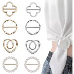 Lot de 8 pinces � foulard en m�tal avec perles - pinces � cravate rondes pour t - shirts - pinces � foulard ...