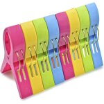 Lot de 8 pinces  serviettes en plastique grandes pinces  vtements de plage pour serviette grande pince ...