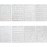 Lot de 8 pochoirs r�utilisables avec alphabet minuscule de 1 � 3 cm pour scrapbooking cartes et d�coration ...