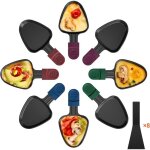 Lot de 8 polon raclette triangulaire anti - adhsif coupelle raclette triangle avec poigne colore ...