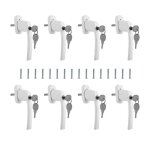 Lot de 8 poign�es de fen�tre verrouillables en aluminium - s�curit� enfant - avec serrure de longueur ...