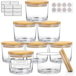 Lot de 8 pots  bougies en verre transparent de 350 ml pour la fabrication de bougies avec couvercles ...