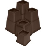 Lot de 8 rehausseurs de meubles r�glables (4 hauts / 4 courts) marron peu encombrants pour lits pied ...