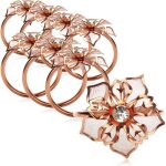 Lot de 8 ronds de serviette � motif floral - d�coration de table pour anniversaires no�l f�tes et mariages ...