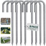 Lot de 8 sardines de fixation rsistants - 30 cm ancrages au sol en acier galvanis - avec crochet en ...