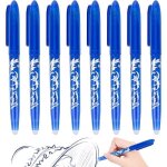 Lot de 8 stylos  bille effaables  encre gel - bleu - stylos effaables - 05mm - stylo  bille  friction ...