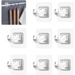 Lot de 8 supports adh�sifs pour tringle � rideau - sans per�age - en plastique - facile � coller (transparent) ...