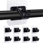 Lot de 8 supports de tringle à rideau tige sans forage support de barre auto - adhésif transparentnoir ... Lot de 8 supports de tringle à rideau tige sans forage support de barre auto - adhésif transparentnoir ...