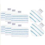Lot de 8ps : kit des lingettes microfibres rectangulaires et triangulaires pour les balais vapeur black ...