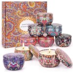 Lot de 9 bougie parfum�es en cire de soja naturelle coffret cadeau femme bougie maitresse et coffret ...