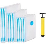 Lot de 9 sacs de rangement sous vide transparent avec pompe  main