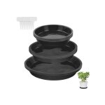 Lot de 9 soucoupes rondes en plastique pour pot de fleurs - pour lint�rieur et lext�rieur