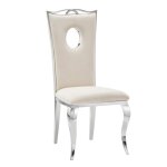 Lot de 4 chaises baroque royal chrome velours beige