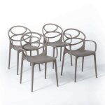 Lot de chaises charlotte en polypropyl�ne renforc� empilables usage int�rieur et ext�rieur (4 chaises ...