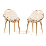Chaises - diamante - polycarbonate transparent - lot de 2 - design moderne - int�rieur / ext�rieur
