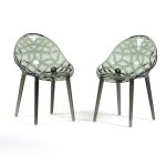 Chaises - diamante - polycarbonate transparent - lot de 2 - usage intérieur et extérieur - fumé Chaises - diamante - polycarbonate transparent - lot de 2 - usage intérieur et extérieur - fumé