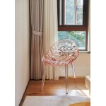 Chaises - diamante - polycarbonate transparent - lot de 2 - rose pastel - int�rieur / ext�rieur