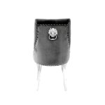 Lot de 4 chaises lion capitonn�es et clout�es chrome velours - anthracite