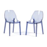 Chaises - luce - polycarbonate transparent - lot de 2 - int�rieur / ext�rieur - bleu