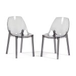 Chaises - luce - polycarbonate - transparent - lot de 2 - design moderne et �l�gant