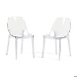 Chaises - luce - polycarbonate - transparentes - lot de 2 - design moderne et lgant
