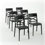 Chaises empilables - martina - polypropyl�ne renforc� - usage int�rieur et ext�rieur - lot de 6 - anthracite ...