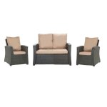 Lot coussins pour salon de jardin r�sine tress�e 4 personnes coussins pour canap� 112x60x7cm coussins ...