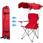 Lot de1 chaise pliante - mengda - chaise de plage avec pare - soleil porte - gobelet inclus - jusqu�120kg ...