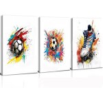 Lot de3 posters aquarelle de football pour chambre denfant garçontableau mural avec cadre poster football ... Lot de3 posters aquarelle de football pour chambre denfant garçontableau mural avec cadre poster football ...