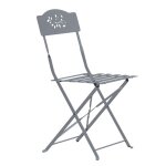 Lot de deux chaises de jardin pliante en acier gris anthracite 41x46 cm