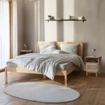 Lot de deux tables de chevet cannage en pin massif anna - bois naturel - terre de nuit