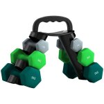 Lot dhaltres - sportnow - forme hexagonale - 2 x 1 kg 2 x 3 kg 2 x 5 kg - avec support convertible dhaltres ...