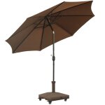 Lot de parasol de jardin et pied de parasol outsunny parasol rond inclinable � 3 m - base de lestage ...