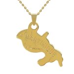 Lot pendentif carte de martinique plaqu� or 18 carats + cha�ne 50cm plaqu� or 18 carats