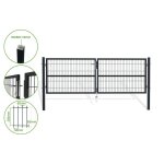 Lot portail battant grillag� et portillon - casanoov - razo - 3m h. 100cm / portillon 1m h. 100cm - gris ...