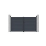 Lot portail battant et motorisation - casanoov - carpatia - 3m h. 176cm - gris anthracite - aluminium ...