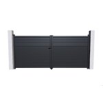 Lot portail battant et motorisation - casanoov - carpatia - 4m h. 161cm - gris anthracite - aluminium ...