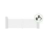 Lot portail battant et motorisation - casanoov - eiger - 35m h. 119cm - blanc - aluminium / motorisation ...