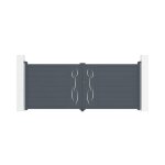 Lot portail battant et motorisation - casanoov - life - 35m h. 145cm - gris anthracite - aluminium / ...