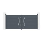 Lot portail battant et motorisation - casanoov - life - 35m h. 161cm - gris anthracite - aluminium / ...