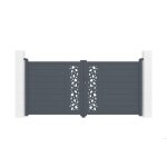 Lot portail battant et motorisation - casanoov - sunny - 3m h. 145cm - aluminium - gris anthracite / ...