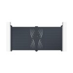Lot portail battant et motorisation - casanoov - veleta - 3m h. 145cm - gris anthracite - aluminium / ...