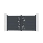 Lot portail battant et motorisation - casanoov - veleta - 3m h. 161cm - gris anthracite - aluminium / ... Lot portail battant et motorisation - casanoov - veleta - 3m h. 161cm - gris anthracite - aluminium / ...
